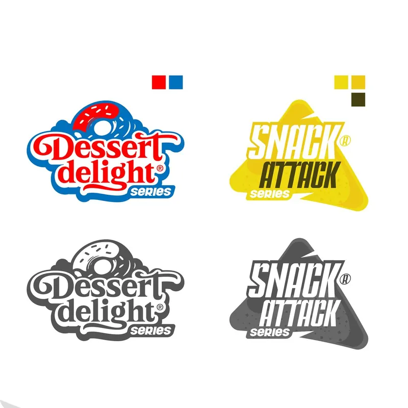 Dessert Delight & Snack Attack — سلسلة شعارات