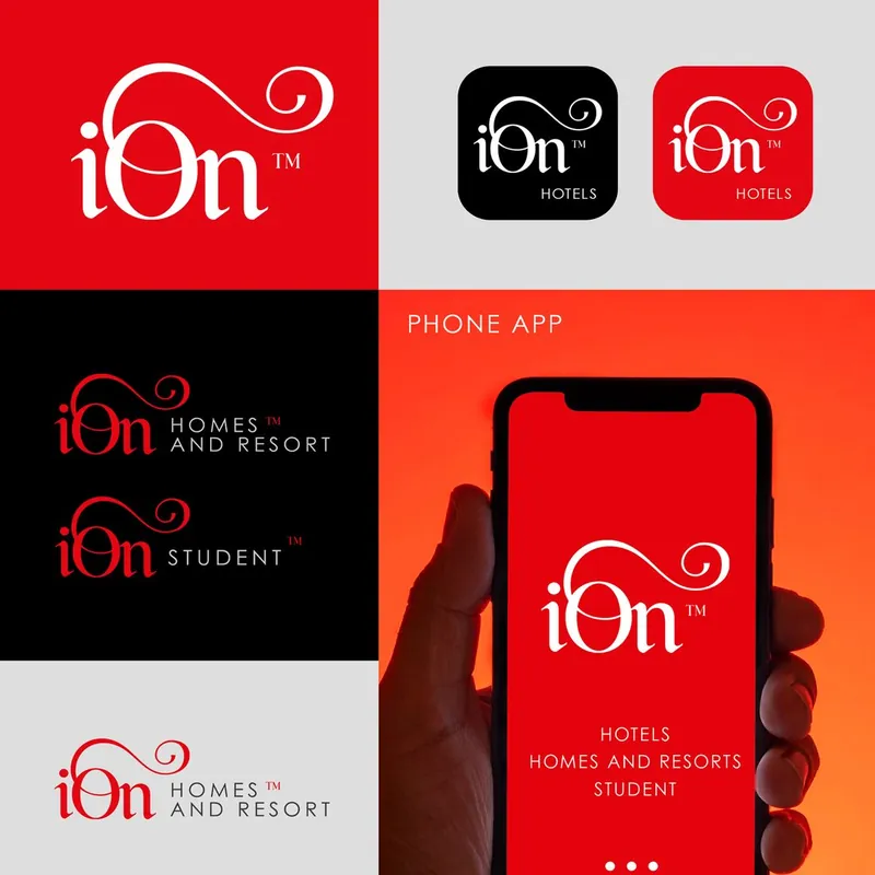 iOn Hotels — هوية تجارية وأيقونات تطبيق